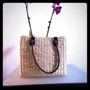 Borghese NWOT vanilla straw bag